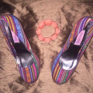 Colorful flashy high heel size 8 1/2 M